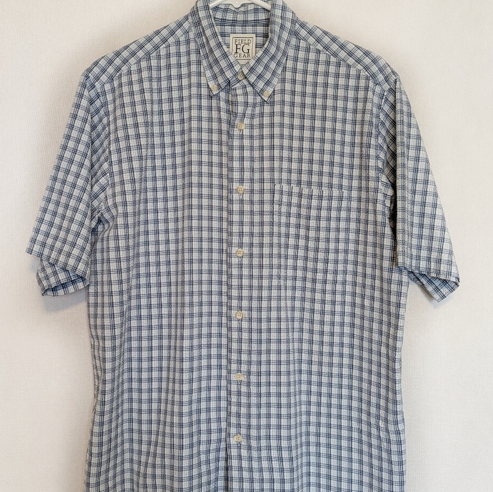 Field Gear Men's Blue Checkered Shirt - Size Medium